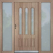 алюмінієві вхідні двері з бічними вікнами pauline ad світло-коричневі