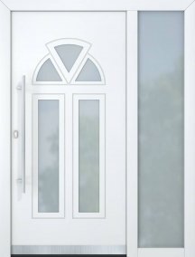 алюмінієві вхідні двері з бічним вікном odette ad білі