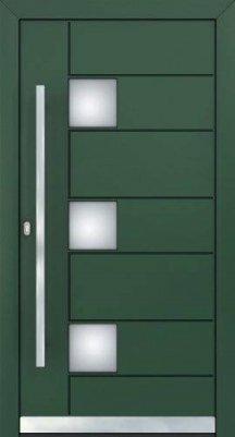 алюмінієві вхідні двері edith ad зелений хром