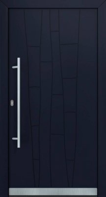 алюмінієві вхідні двері josette ad темно-сині декор бамбук