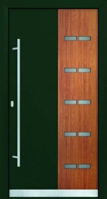 алюмінієві вхідні двері violette ad зелені з коричневим 